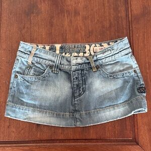 Vintage Y2K Billabong Light Blue Denim mini Skirt